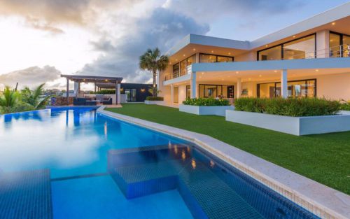 The real estate agent of Curacao offers: Very luxurious villa with an amazing view over Spanish Water,  Willemstad