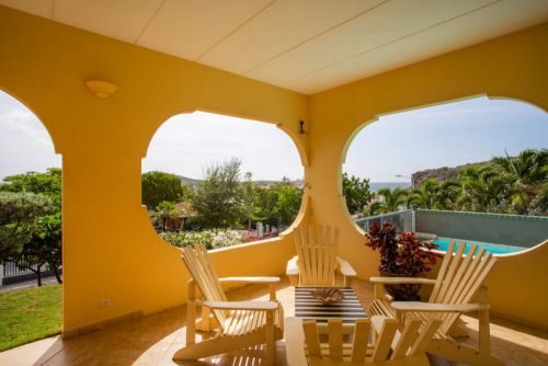 The real estate agent of Curacao offers: Villa for sale on a perfect location with a beautiful view over the Carribean sea in Jan Thiel,  Jan thiel