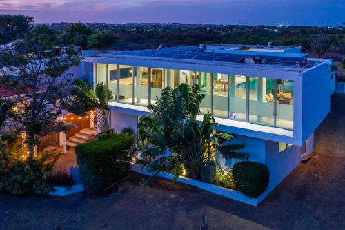 Girouette Curacao modern house for sale with pool and solar panels